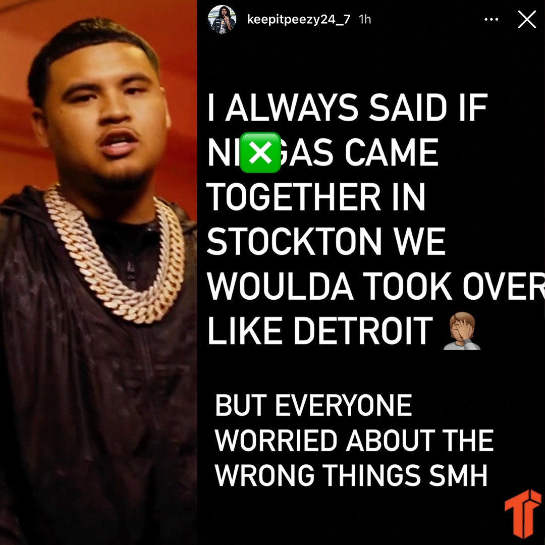 TheThizzler's tweet photo. Stockton's #KeepItPeezy says Stockton has the potential to take over the music scene like artists in Detroit if only they were unified and worked together. Do you agree with him on this? https://t.co/azJDmtoYv4
