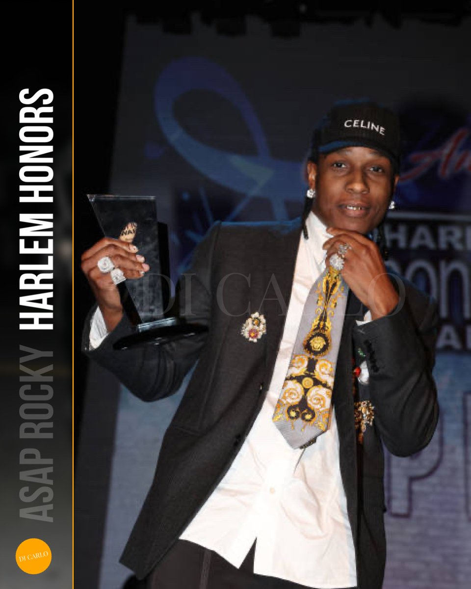 RT @__dicarlo: ASAP Rocky at the Harlem Honors Awards 2023 https://t.co/22UfkrjlQk