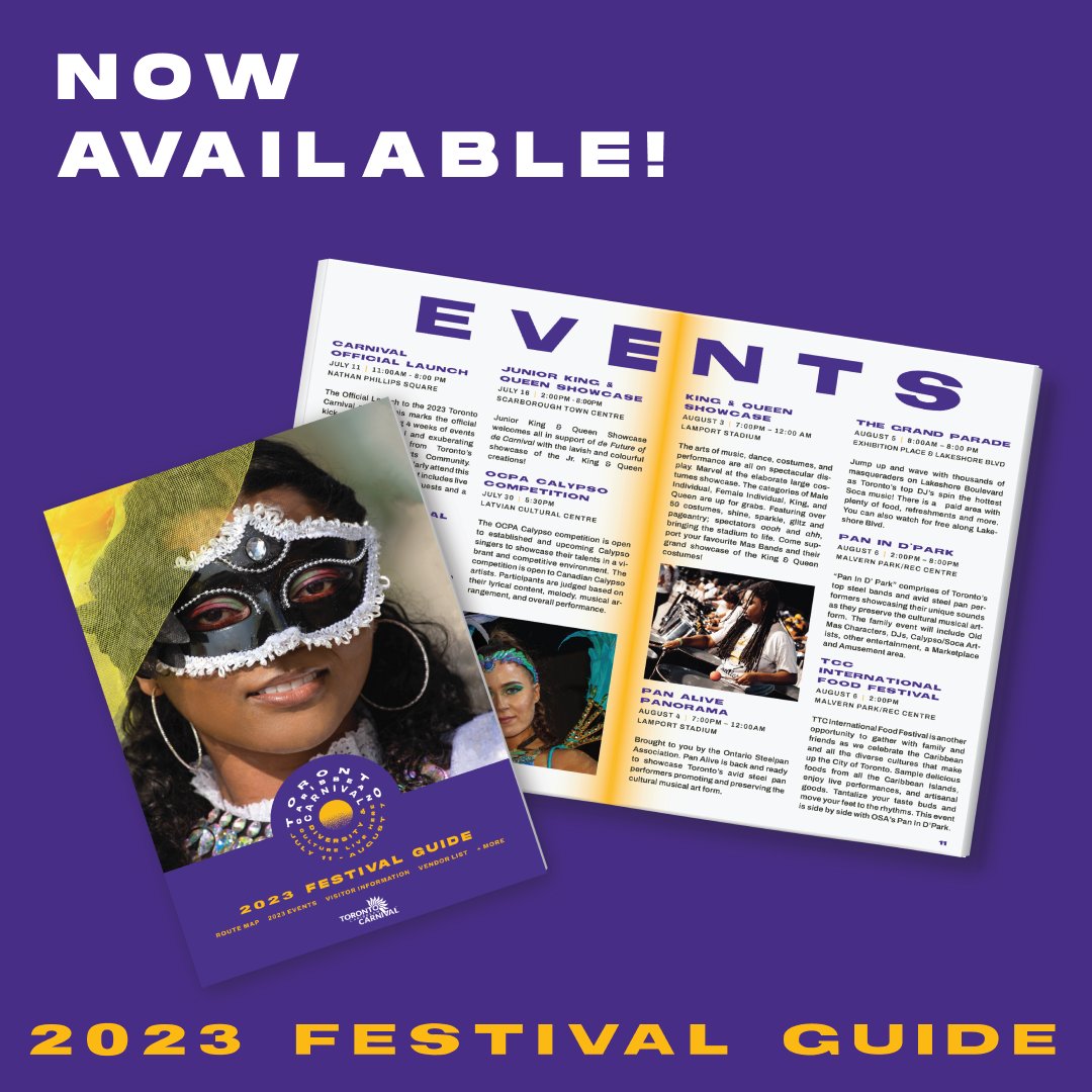 Great news! 
Our annual Festival Guide is now digital!
Visit issuu.com/torontocarniva…
to download your copy.
🗓️ ☀️
___________________________
#TorontoCarnival #TOcarnival #DiversityandCultureLiveHere  #GoToCarnival #igToronto #Toronto #TorontoLove #Summer