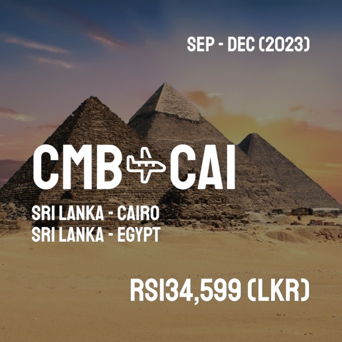 CMBFlyCheap's tweet image. ✈️ Sri Lanka (CMB) to Cairo (CAI) for only Rs134,599 (LKR) roundtrip 💸
376 live dates on Adventure Machine. - get the app on iOS or Android #srilanka #travelsrilanka #colombostyle #srilankatoday #srilankadaily #gallefort #visitsrilanka
