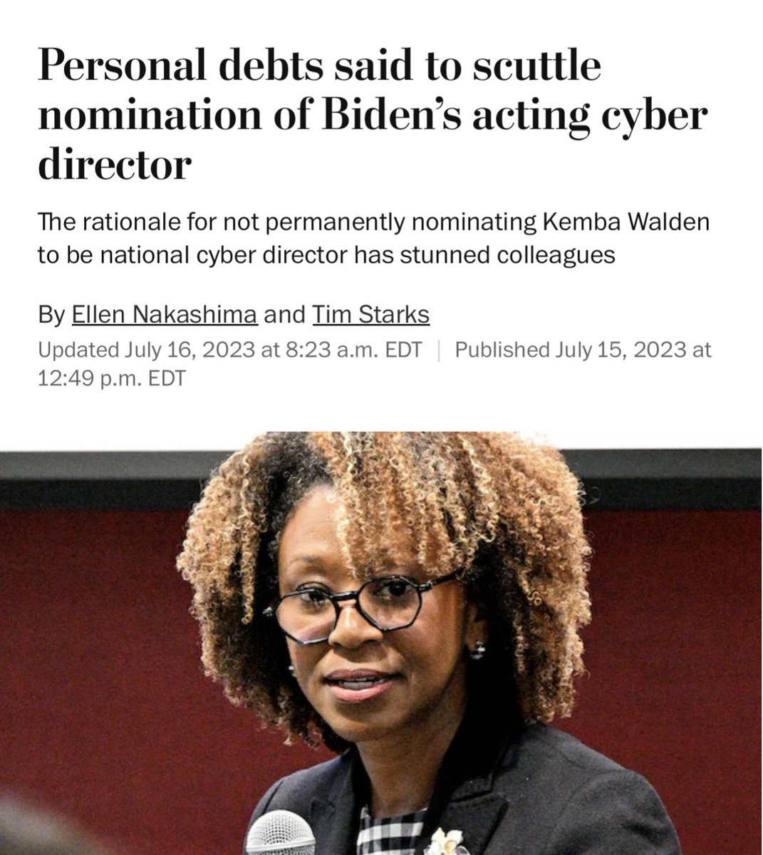 PushDemsLeft's tweet photo. You can’t make this up - Joe Biden just refused to hired a qualified black woman because she wasn’t rich enough. https://t.co/RWoCsmVciY