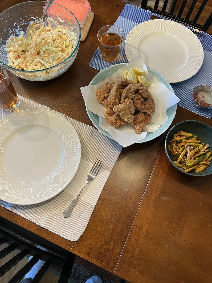 7san_moose's tweet photo. #MooseKitchen no.4 pasta salad with karaage and sesame oil red pepper flake cucumbers https://t.co/TX99xcswF4