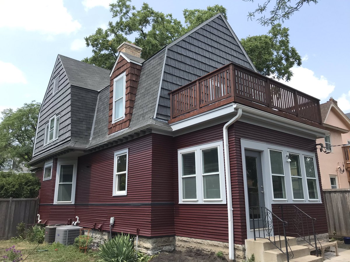 KDPainting's tweet photo. Loved working on the details of this historic Minneapolis home.

Paint specs:
Duration Low Luster:
Body: Behr Divine Wine
Light Trim: Behr French Silver
Medium Trim: Behr Antique Tin
Dark Trim: Behr Cracked Pepper

Stain:
Cabot Australian Timber Oil: Honey Teak https://t.co/2c9oA5FSHn