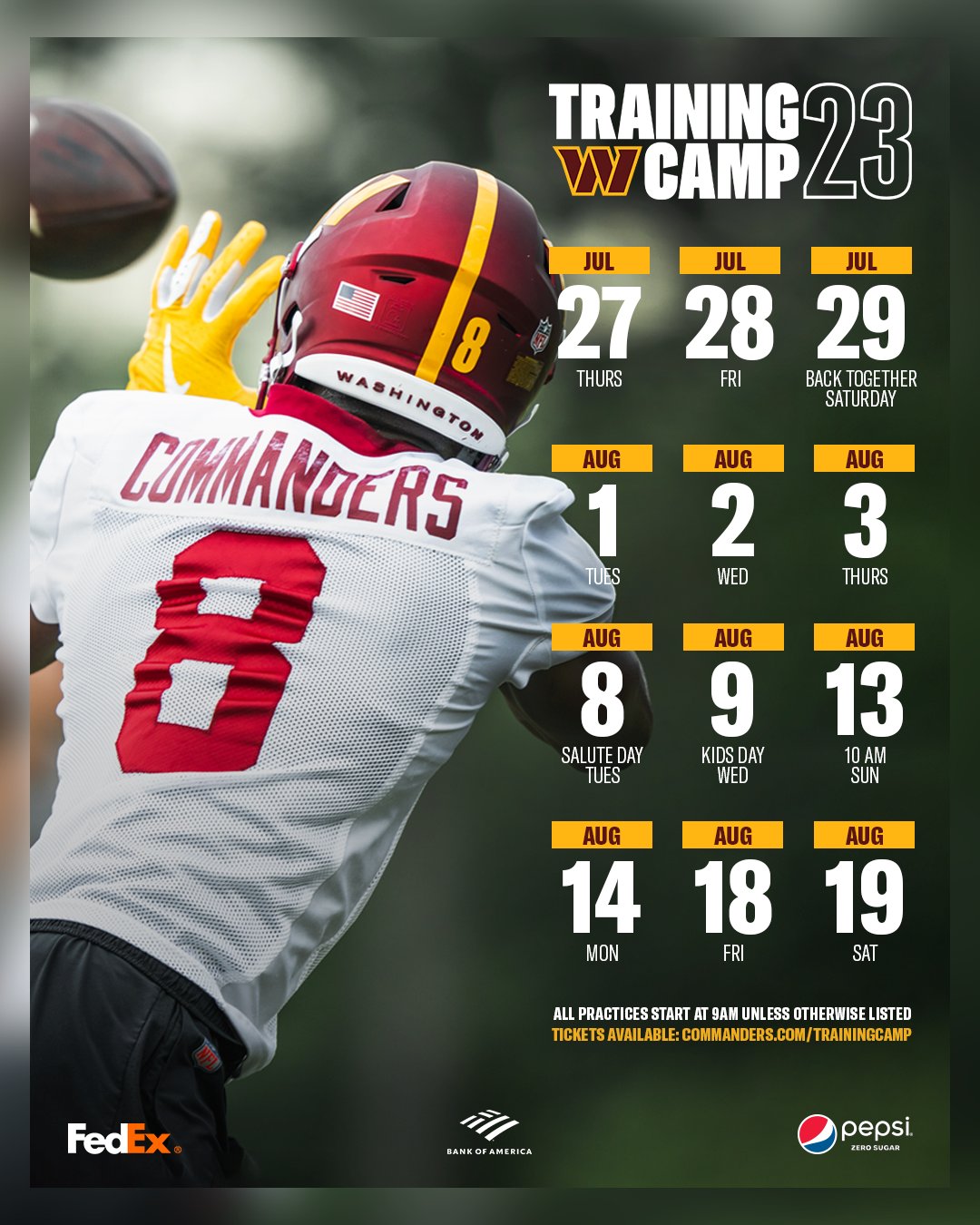 commanders training camp 2022 tickets