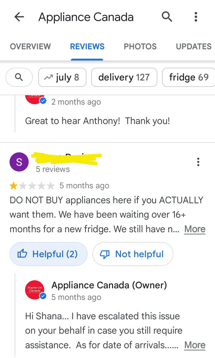 kaitlynleeRE's tweet photo. Sorry I stand corrected. It's Appliance Canada @ApplianceCanada 

Horrible company - always read reviews before you give someone your business bc wowza they suck. https://t.co/uqKsLL1Hs7