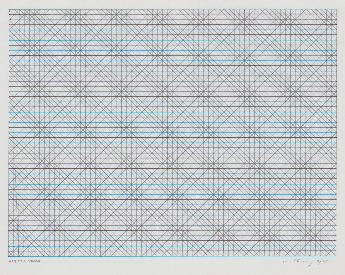 Today's Mallary Vintage 1/1 NFT is our largest yet, literally!

This series, which we're referring to as Lattice and in which Bob celebrates the inhuman precision of the IBM plotters he was working with, often takes up nearly the entire sheet, resulting in large images and small