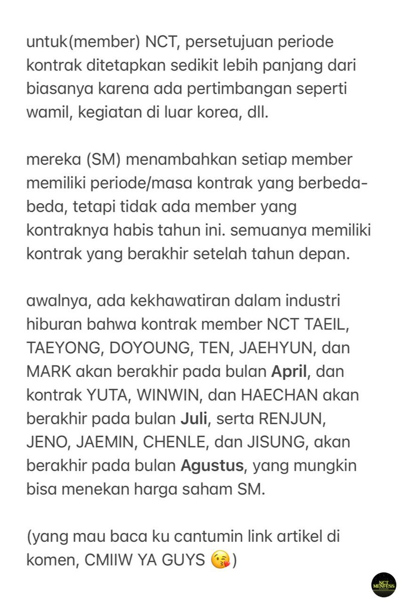 nct_menfess's tweet photo. semua yang terbaik buat member nct! ❤️ 

(yang mau baca artikelnya, link di komen ya) https://t.co/EWv0aMapAK