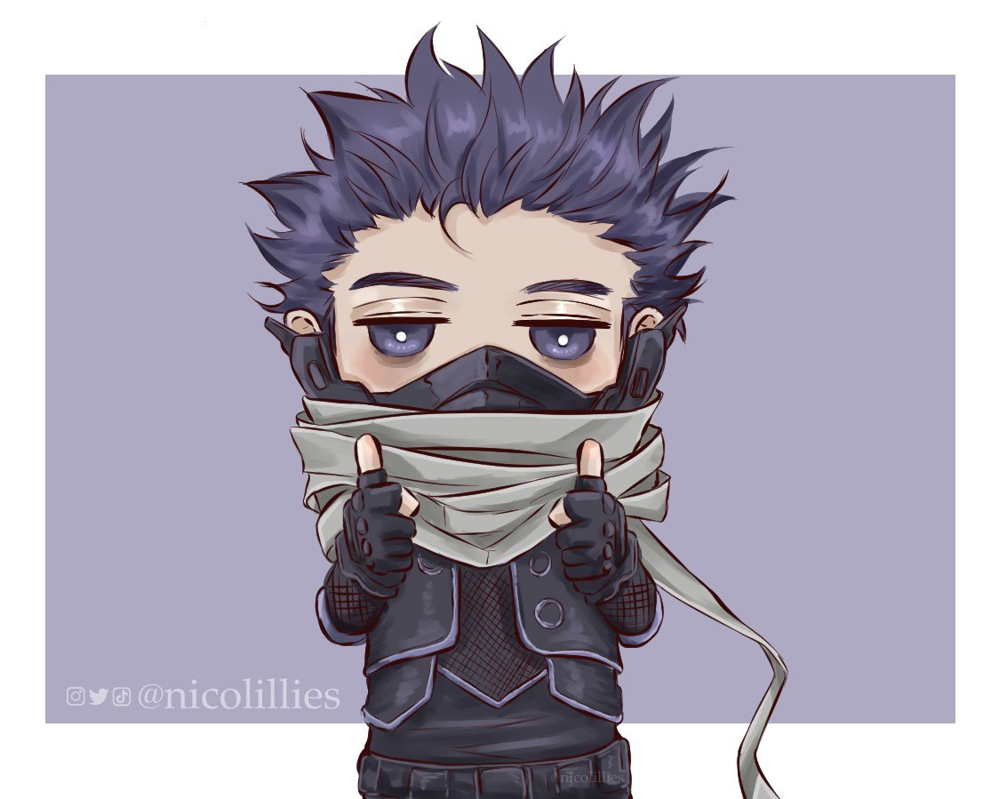 1boy male focus solo gloves chibi fingerless gloves scarf  illustration images