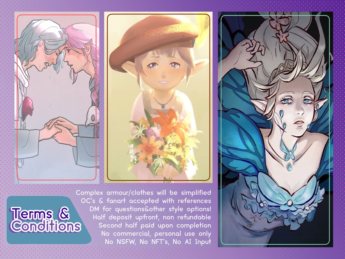 Opening commissions for my move :) 
Currently offering these two styles, thanks!
#ffxivart #commissionsopen