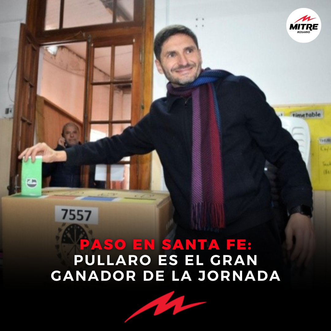 MitreRosario's tweet photo. 📮 PULLARO ES EL GRAN GANADOR DE LA JORNADA ‼️
✅ El candidato a gobernador arrasó en las urnas y se quedará con la disputa interna de Juntos por el Cambio, por encima de Carolina Losada, quien ya reconoció su derrota.
#Elecciones2023 #SomosMitre #SantaFeDecide https://t.co/a9XjbGSwFs
