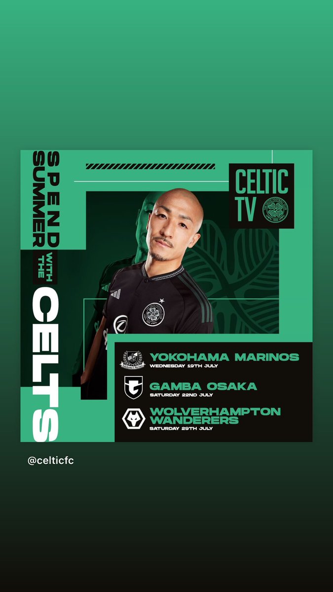 🍀ONLY ONE SHOW IN TOWN 🍀

🍀CELTIC vs Yokohama FM
🏠  <a href="/celtic_bar/">Lewis’s Celtic Bar Benalmádena CSC</a> <a href="/LynchCeltic/">Lynch’s Celtic Pub Benalmadena</a> 
💻 <a href="/celticbars/">Celticbars</a> <a href="/celtsontv/">Celts On TV</a> 
📅  Wednesday 19th July 
📺 22 Screens Full HD 
⏰ kick Off 12:00 (Spanish Time)
🍻 Matchday drink deals 
🎶 Get the Rebs on 
🍔 snack menu Available