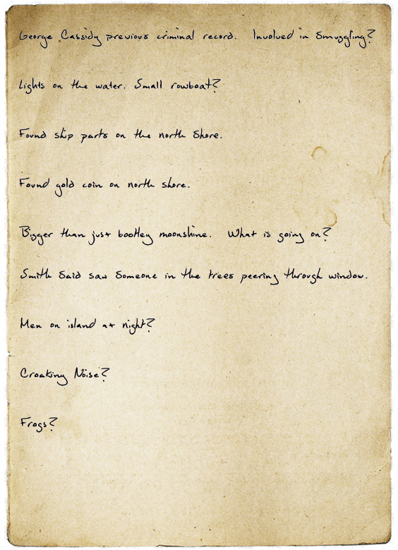 Notes from Agent Turner.  What is happening on this island?  197/365 #handout23