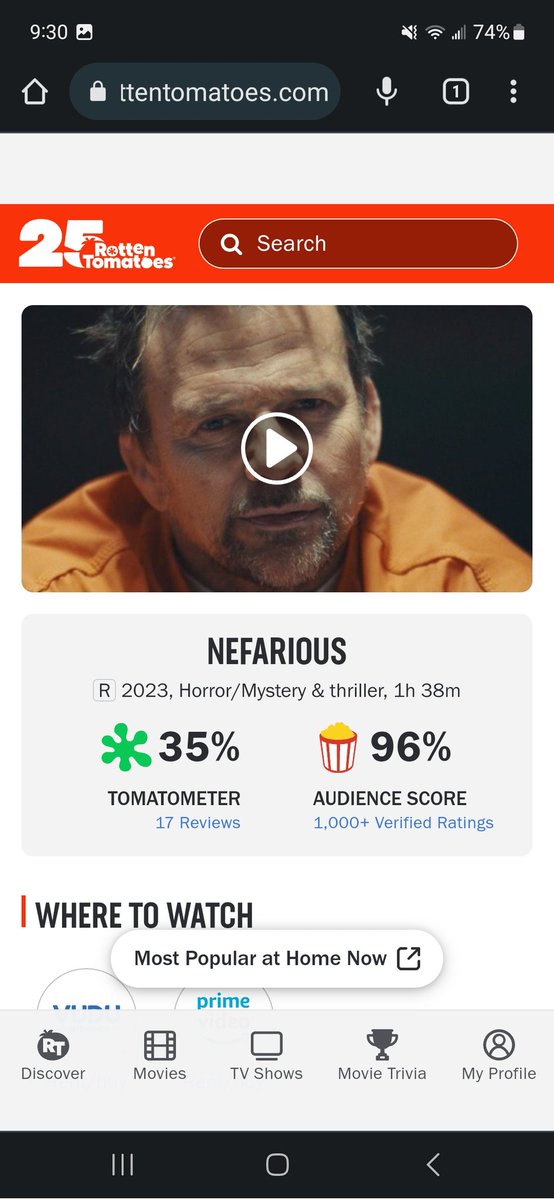 #NefariousMovie

When you see that big of a discrepancy between the tomatometer score & the audience score you know you're being lied to. If only the gaslighting showed this obviously in politics perhaps people wouldn't vote democrat against their's & everyone's best intrests.