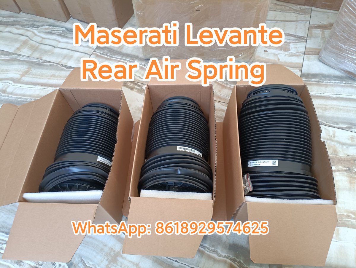 Sylviazhonglesi's tweet image. Maserati Levante Rear Air Suspension  Air Spring Bag
OEM NO. 6700675190
Factory made. Brand New!
12 Months Warranty!
#maserati
#maseratilevante
#airspring
#airsuspension
#airsüspansiyon
#airsuspensionindonesia
#autoparts
#carparts
#indonesia
#uae