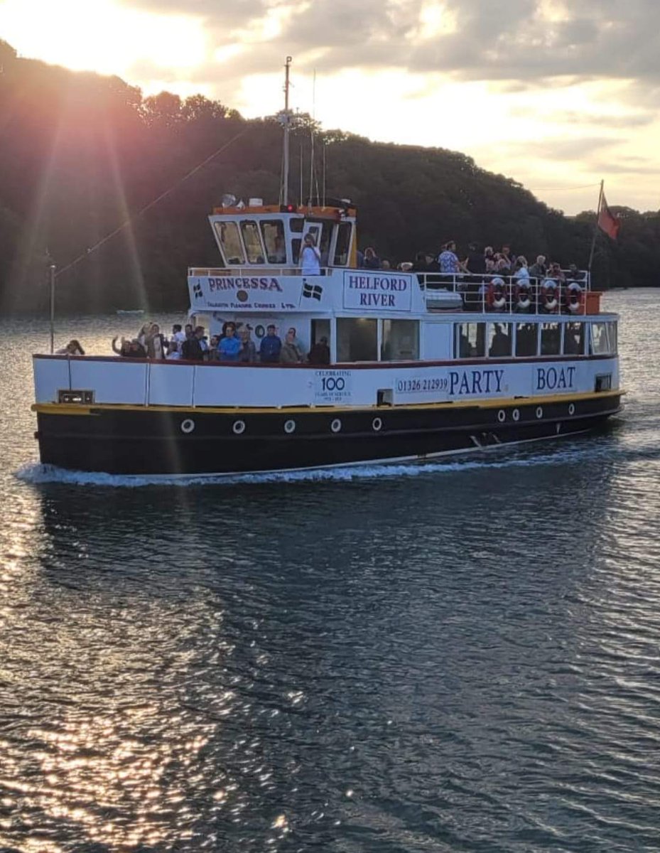 Sent to us recently- Princessa out on private charter #princessa #lovefalmouth #privatecharter #princeofwalespier #riverfal #sunsetcruise #cornwall #boatparty #lovewhereyoulive