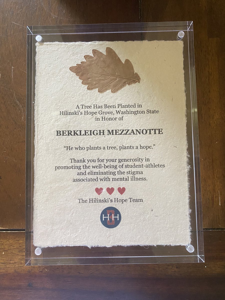 berkleighmezz's tweet photo. Today in the mail, I recieved a package. In it was this plaque that the Hilinksi Family gave me. I bawled my eyes out to Brice in the living room because of how touched I was. It’s been an honor to help carry on Tyler’s name along side his parents ❤️ #foreverto3 https://t.co/KyGoaiQUGj