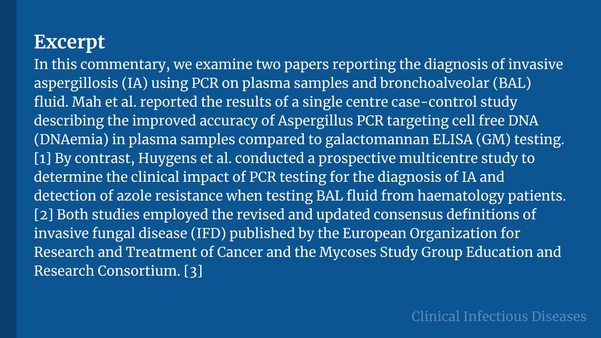 CIDJournal's tweet photo. PCR of plasma and BAL fluid for diagnosing invasive aspergillosis

✅ Just Accepted
💬 Editorial Commentary
🔗 https://t.co/URraN58CQb https://t.co/PQGM9I7I4l