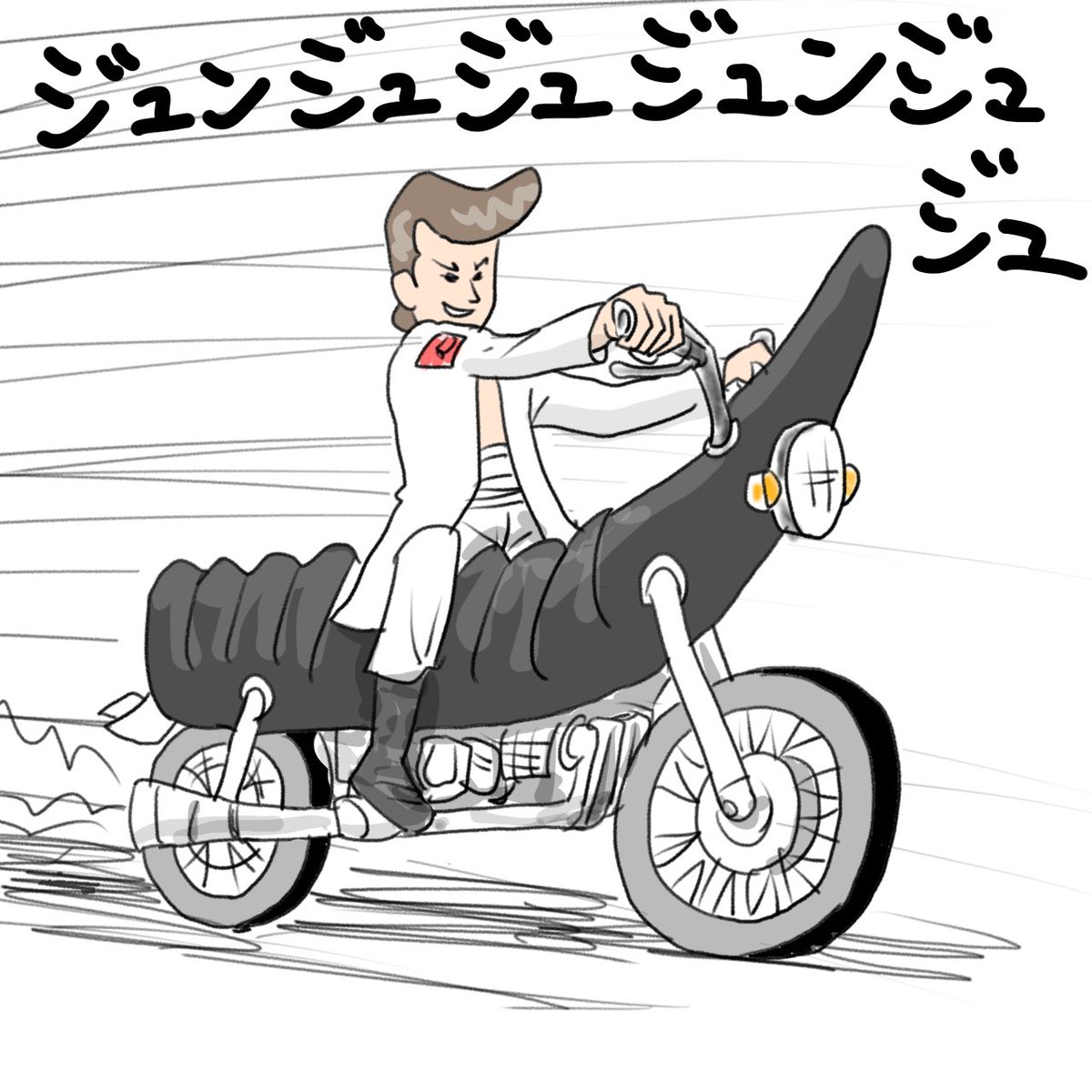 キャンドルジュンさんが耳に刺してたやつに改造したバイクに乗る暴走族  #漫画 #バイク