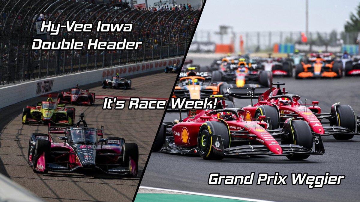 SMotorsportu's tweet photo. "Monako bez barier" oraz "Najszybszy short-track na świecie". Przed nami trzy (!) wyjątkowe wyścigi na dwóch wyjątkowych obiektach.

It's Race Week!

#F1 #F1PL #HungarianGP
#IndyCar #IndyPL #IndyCarAtIowa #Iowa250 https://t.co/YJwXIqJ1i6
