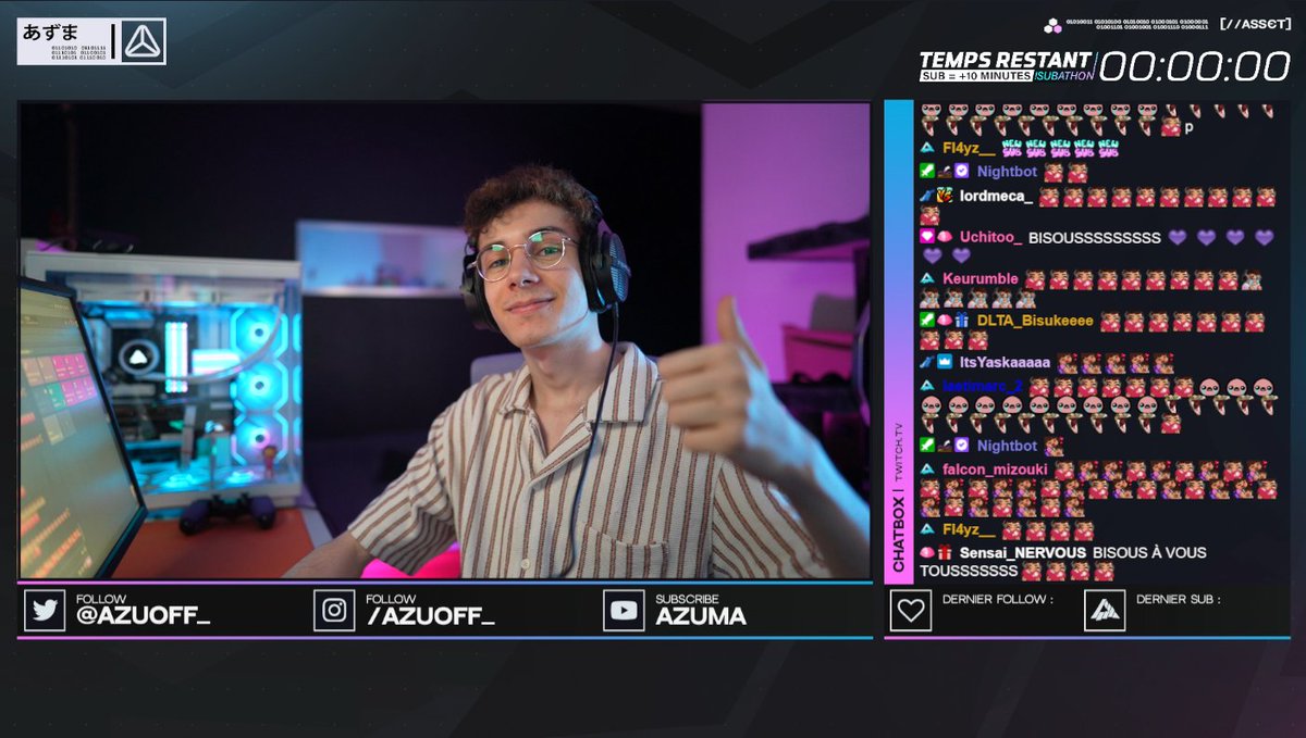 AzuOff_'s tweet photo. 🔥 FIN DE L'AZU'SUBATHON 2023 🔥

 + 15 jours de live
 + 376 Heures de live
 + 1549 Subs
 + 1167 Follows

On a largement atteint nos attentes, on n'aura pas battu notre ancien record mais c'était insane ! 🥳

Ce Subathon était vraiment unique,
Je vous aime, merci à tous ! ❤❤ https://t.co/ZZknIGHqUp