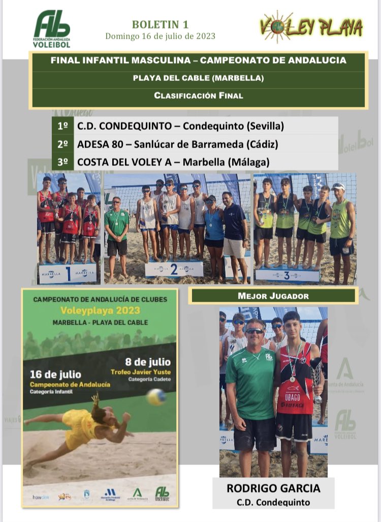 CLASIFICACIÓN FINAL

‼️ CAMPEONATO 
‼️ ANDALUCIA 
‼️ INFANTIL
‼️ VOLEYPLAYA 2023

<a href="/DeporteAND/">Andalucía es Deporte</a> 
<a href="/SuperVoleySpain/">SuperVoley Spain</a> 
<a href="/TodovoleySpain/">Todovoley</a>