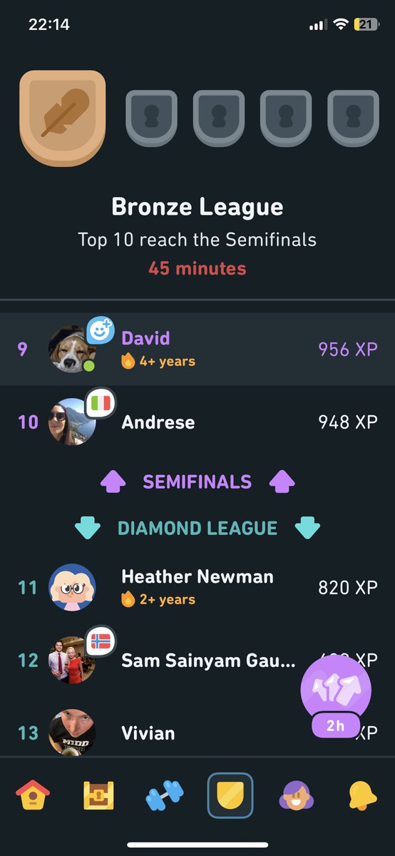 mr_d_cox's tweet photo. @duolingo Not sure what’s going on in what was a Diamond Tournament league! 🤷🏼‍♂️🤔😄 https://t.co/Ke0hjb2oou