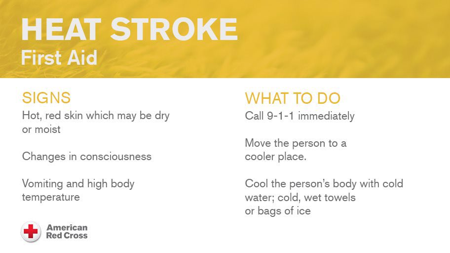 ARCfanHQ's tweet image. Protect yourself and your loved ones by knowing the signs of a heat stroke and what to do if one occurs☀️ ⤵️

#BePrepared #KnowWhatToDo #TakeAClass