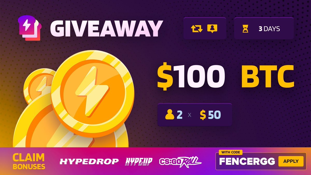 FreeWinscom's tweet photo. 🪙$100 #BTC #Giveaway    🪙

How to enter: 

✅Follow @HypeBread 
✅Like &amp; Retweet
✅Like &amp; Retweet the pinned tweet📌

2 winners will be picked in 3 days, goodluck! https://t.co/FnHkrXpypn