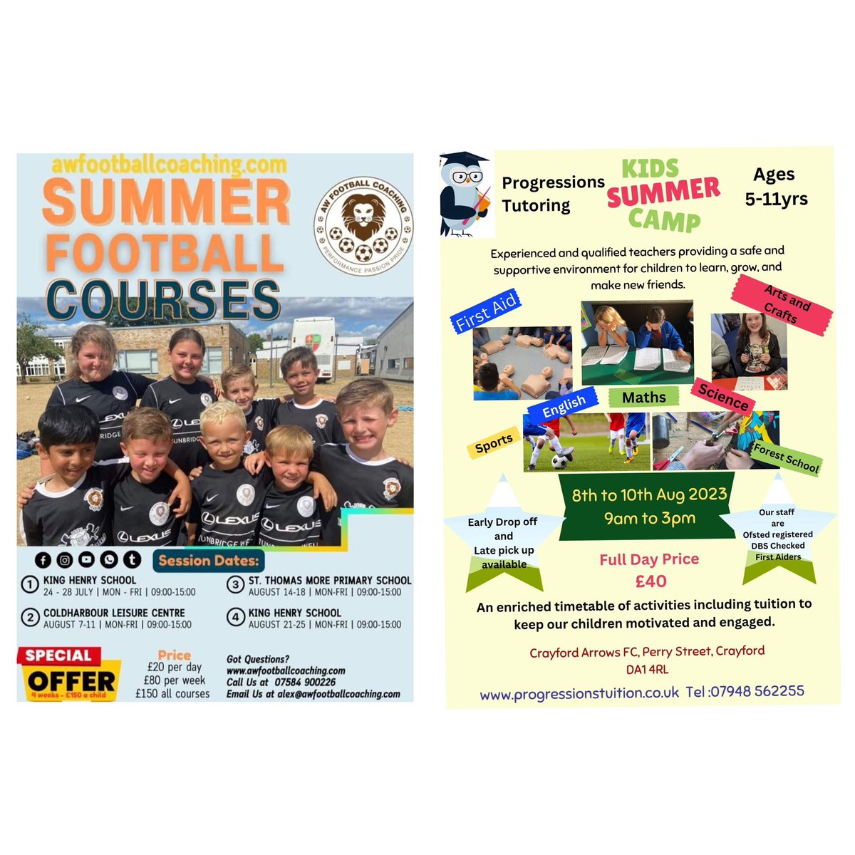 Parents/Carers take a bow before you embark on a busy 6 weeks ahead, as schools break for Summer this week.
Need any help with making plans? Please do not delay in contacting <a href="/AWfootballcoach/">AW Football Coaching</a> and Progressions Tutoring to learn more about their Summer activities 👍🏻