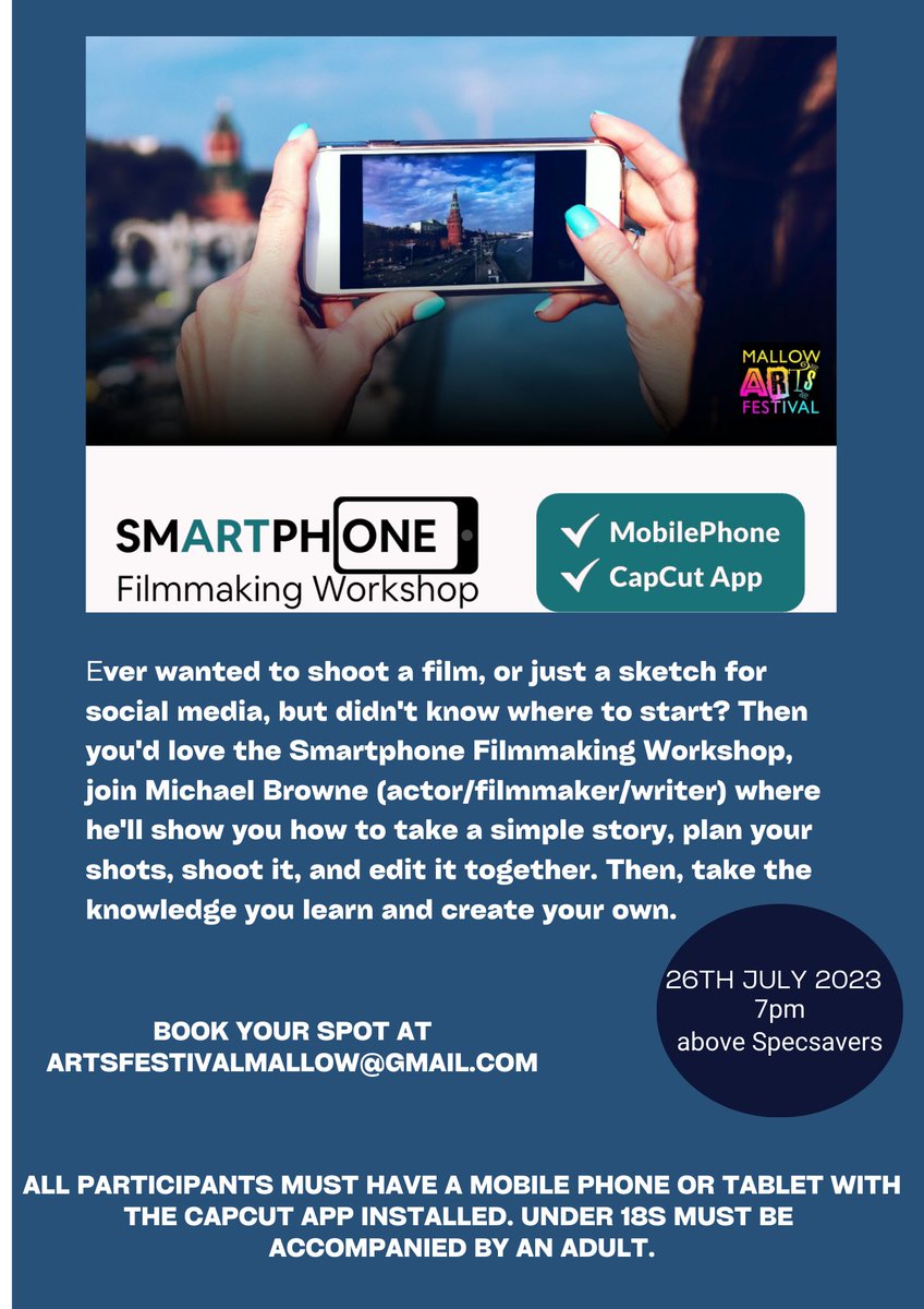 Book your spot by emailing artsfestivalmallow@gmail.com #mallowartsfest23