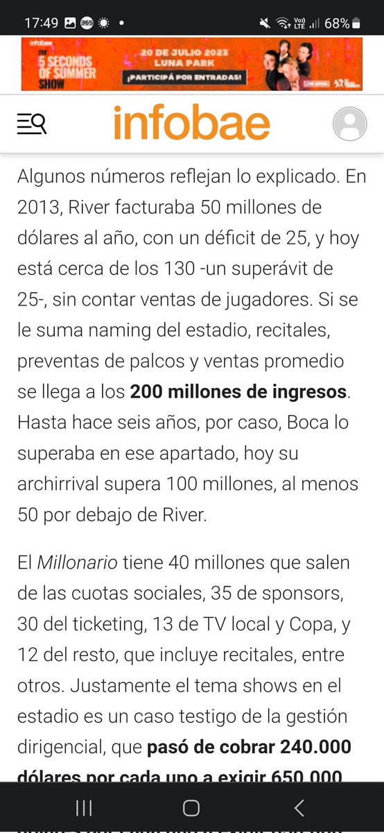 LocuraCARP's tweet photo. ✅ Pasar de facturar USD 50M anuales a USD 200M
✅ 80.000 socios a 350.000
✅ Costear la obra de USD 70M del Monumental con preventa de palcos, naming y recitales
✅ Garantizar 86 mil hinchas todos los días de partido gracias a River ID

Nada es casualidad. Todo es causalidad. https://t.co/xH922nnHsE