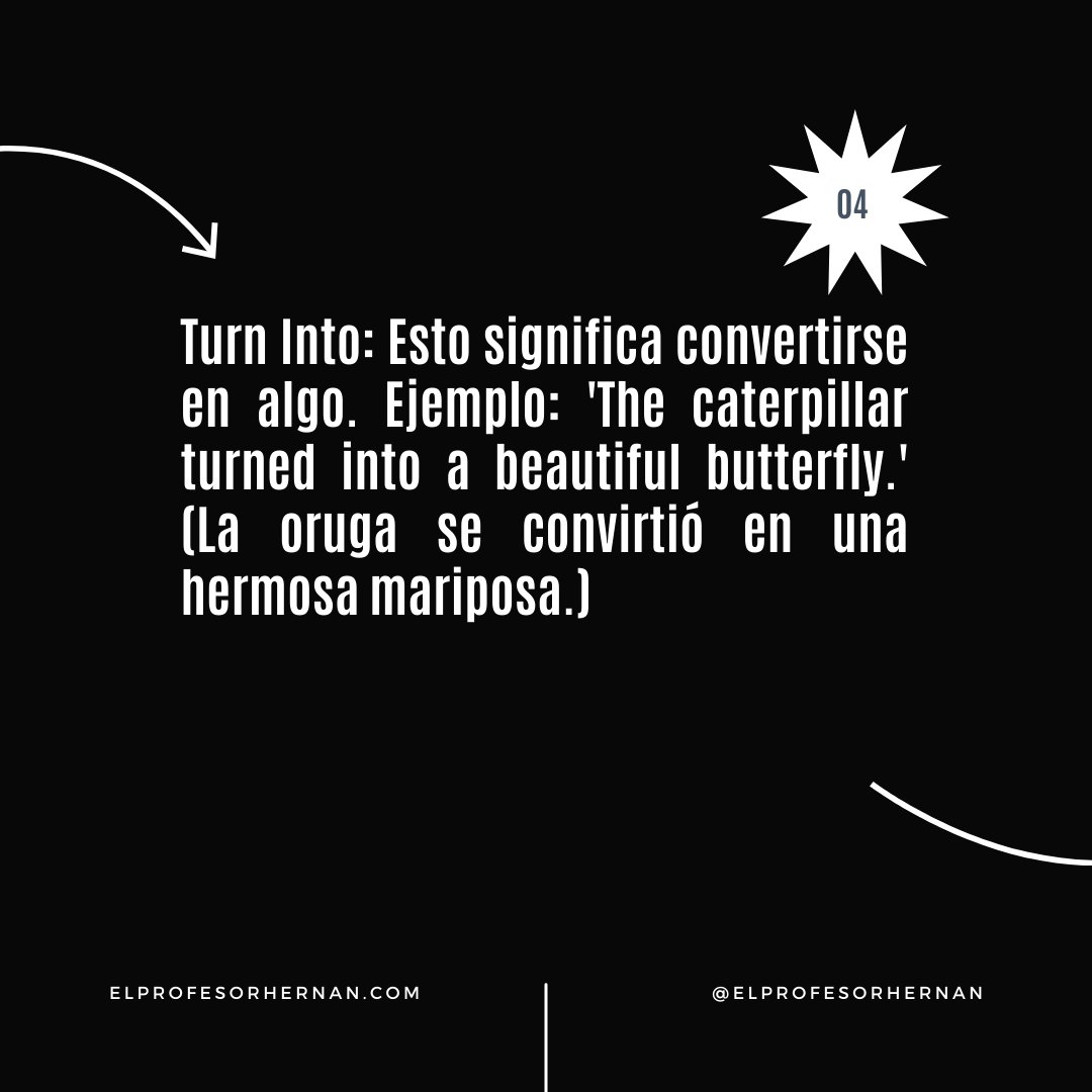 ElProfesorHerna's tweet photo. Desliza para descubrir y aprender 4 'phrasal verbs' con 'turn'. Cada diapositiva te ofrece un nuevo verbo con ejemplos claros para ayudarte a entender y usar estas expresiones comunes en inglés. #phrasalverbs #aprendeingles #inglespractico #turnverbs #estudiaingles #practicandoingles