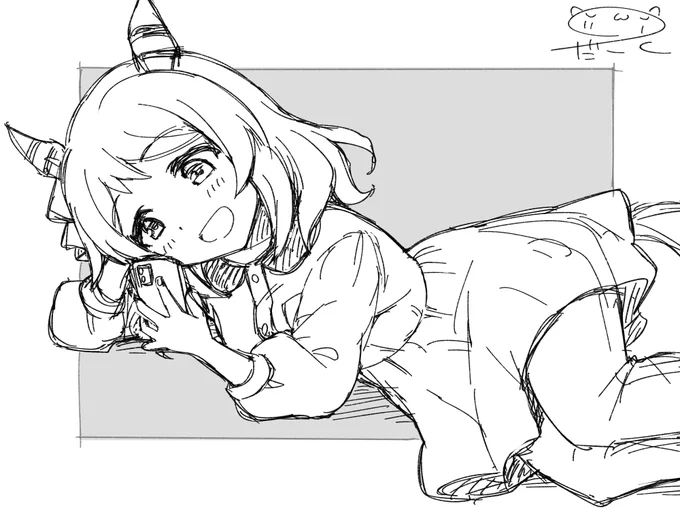 え～? たまにはゴロゴロしながら過ごすのも悪くないってか…  #ウマ娘 #ヒシミラクル