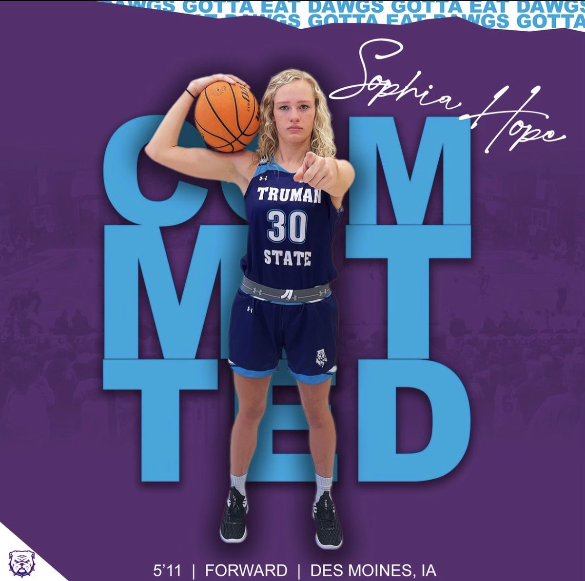 I am excited to announce my commitment to further my academic and athletic career at Truman State University! Thank you to ALL my coaches who have pushed me to be the best version of myself and Coach Dean and staff who took the time to recruit me and believe in me! Go Dawgs!! 💜