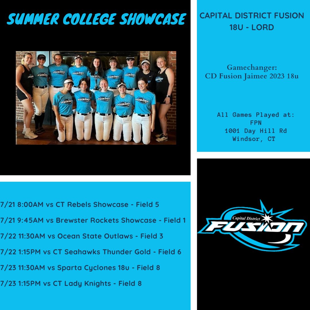 18u Lord is headed to FPN this weekend! Check out their schedule: