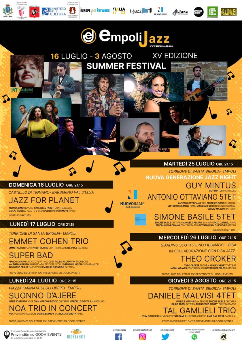 EmpoliJazz's tweet photo. Empoli Jazz Summer Festival 2023 XV Edizione vi aspettiamo https://t.co/AxJUUCZVW3