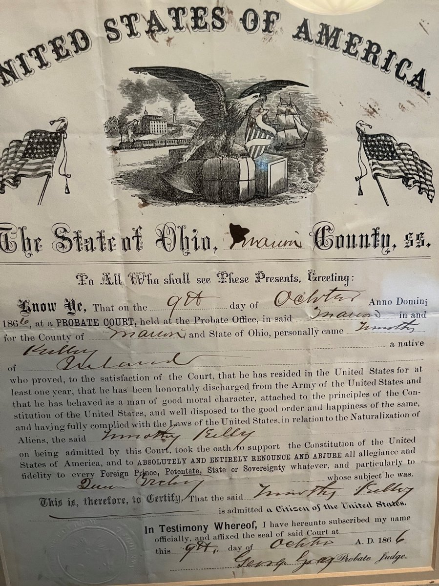 This is my favorite family document--a founding document, really. Kept by my cousin, Margie Jester, on her wall in Marion, Ohio. I took a photo of it. It is at once our family's declaration of independence and constitution rolled into one.

A thread. https://t.co/qIA1hkSs6h