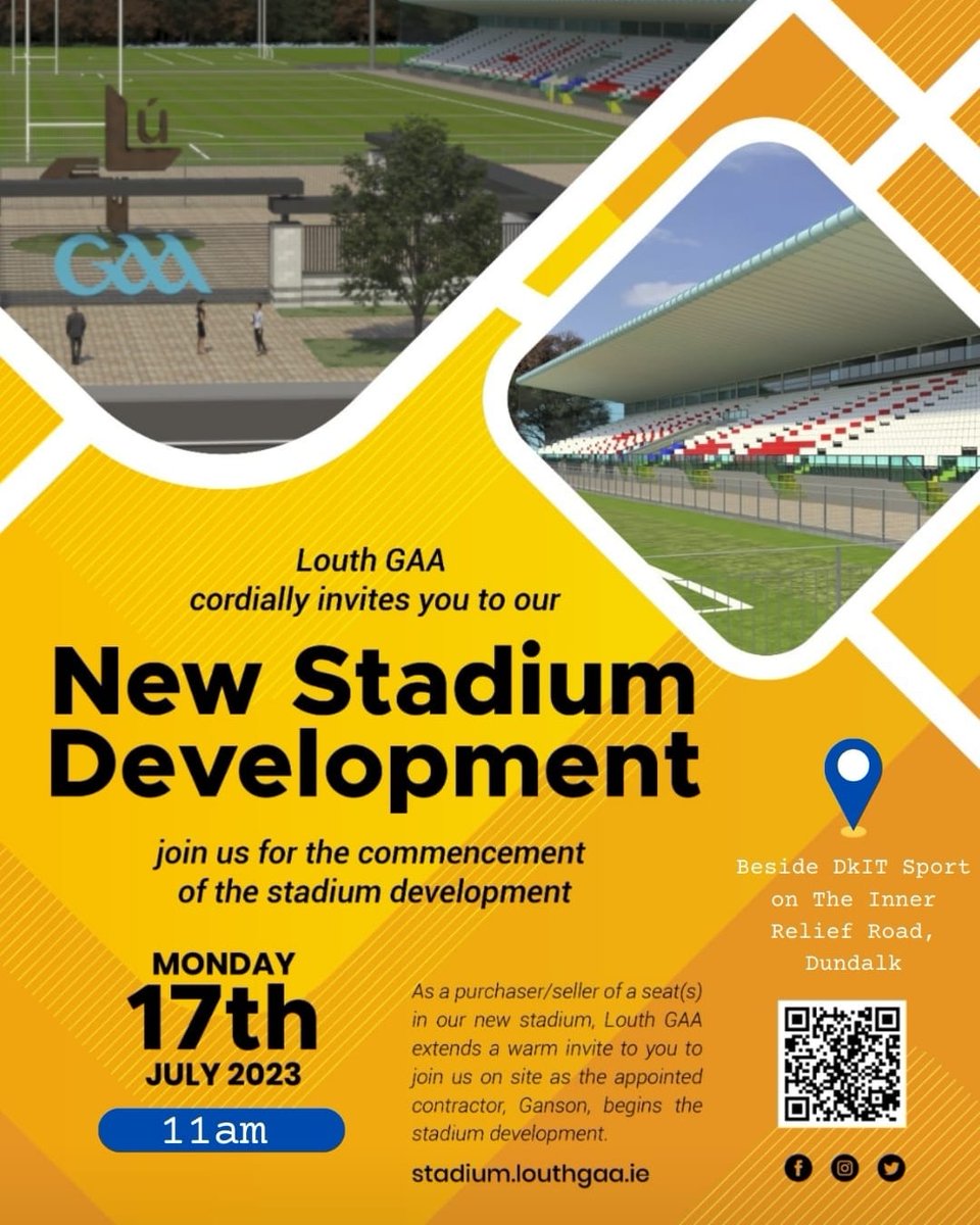 louthgaa's tweet photo. **Louth GAA Stadium Launch**

Following communication with the GAA over the weekend the launch and commencement of construction of our new stadium is postponed until early August. 

We will keep the clubs updated 🔴⚪️ https://t.co/wq6i7Lux8C