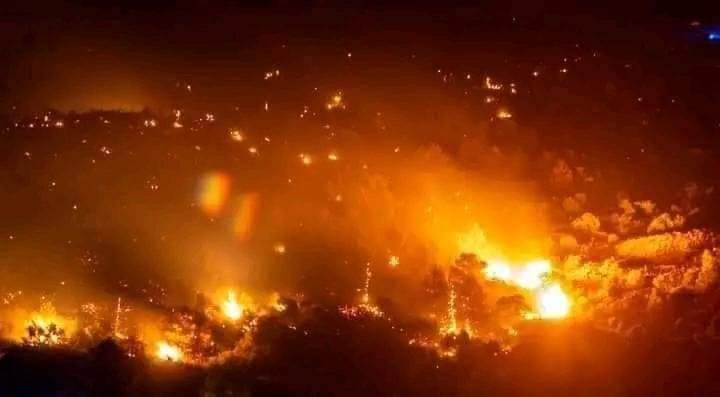 vivalalgerie7's tweet photo. #حريق 🔥🔥 

الله اكبر .. حريق كبير يلتهم غابات الصحاريج بولاية #البويرة , نسأل الله العفو والعافية😢 https://t.co/qOEBaxo5Dl
