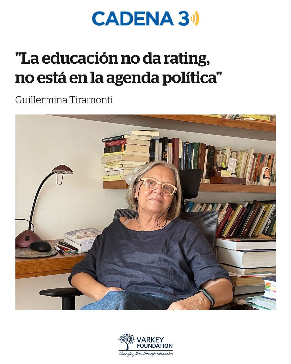 Conocé la mirada de Guillermina Tiramonti sobre el sistema educativo argentino. Ella es investigadora y especialista en educación. 

En este #domingodeeducacion te compartimos la nota completa acá: cadena3.com/noticia/la-arg…