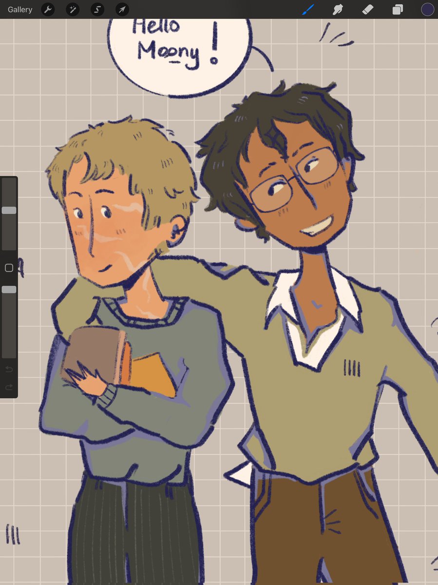 heartshi_'s tweet photo. James Potter flirting with Moony lives in my head rent free https://t.co/K0Sy6ixiMR