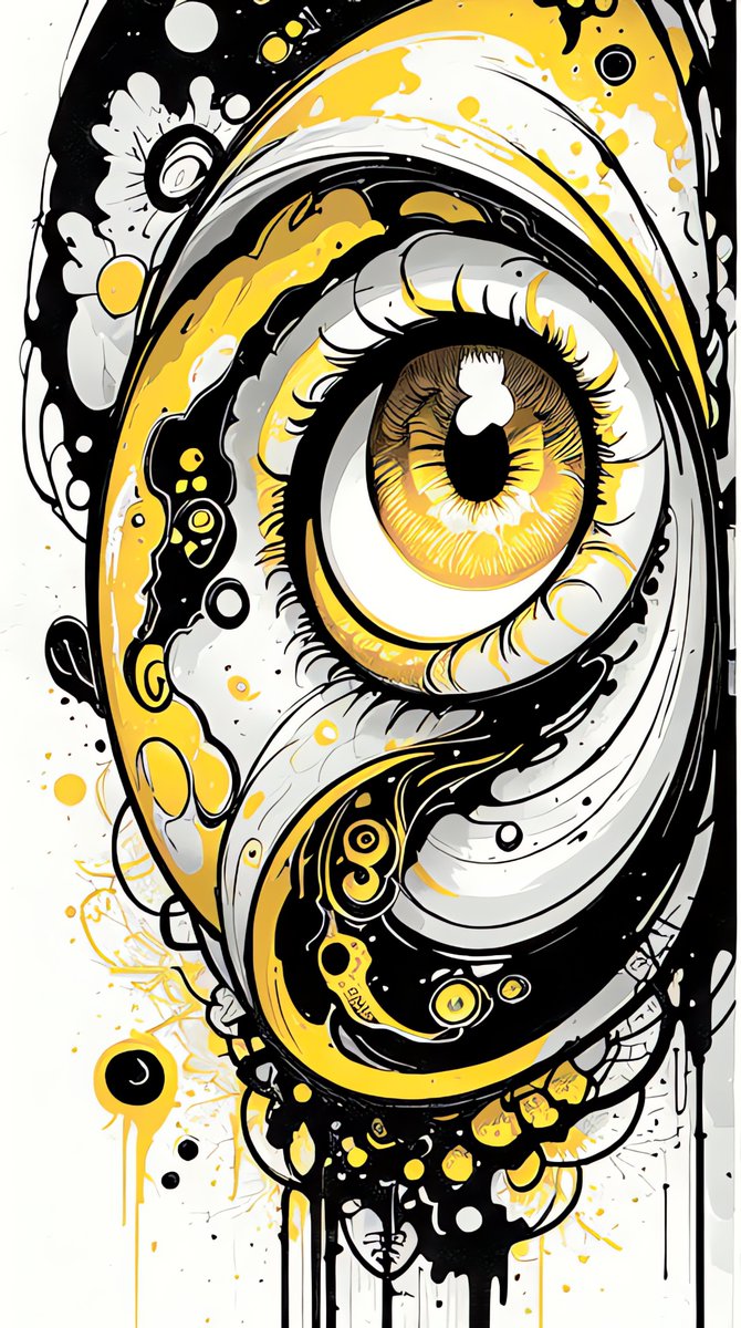 BadToxic's tweet photo. Large #Eyes #Yellow #Ink via #Auto1111 #StableDiffusion #GhostMix v20 #LoRAInk #safetensors #Deforum v3.0 DPM++2M Karras, PC #largeEyes #largeEyed #cartoon #splashing #abstract #psychedelic #ink #inkArt #neon #neonColors #intricateDetail #AI #AIArt #Art #Kunst https://t.co/4GTLrC29Ul