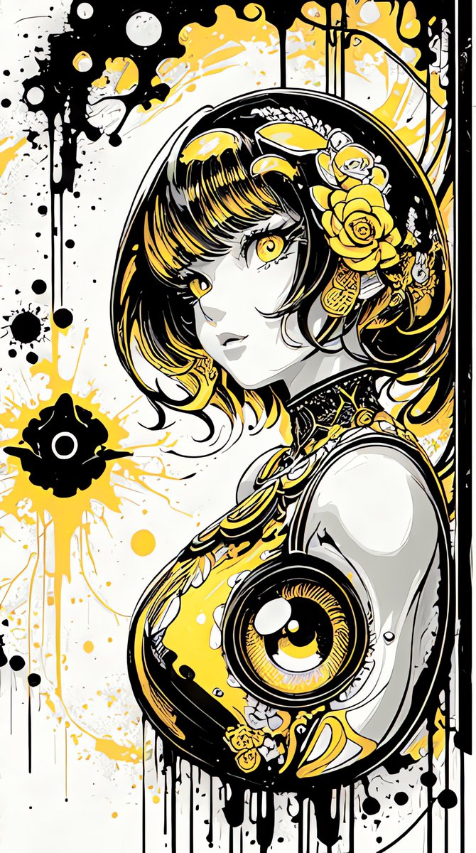 BadToxic's tweet photo. Large #Eyes #Yellow #Ink via #Auto1111 #StableDiffusion #GhostMix v20 #LoRAInk #safetensors #Deforum v3.0 DPM++2M Karras, PC #largeEyes #largeEyed #cartoon #splashing #abstract #psychedelic #ink #inkArt #neon #neonColors #intricateDetail #AI #AIArt #Art #Kunst https://t.co/4GTLrC29Ul