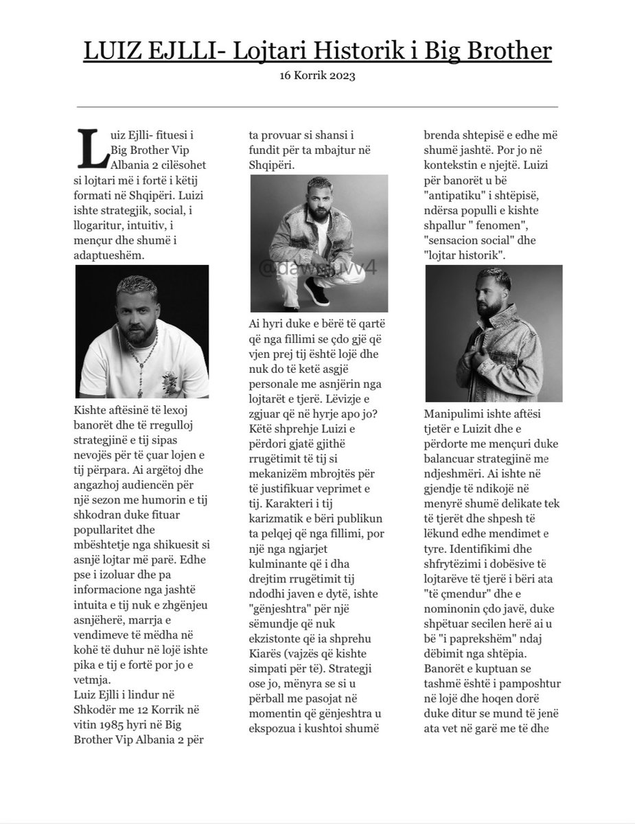 dawnluvv4's tweet photo. #ejllat 
LUIZ EJLLI- Lojtari Historik i Big Brother https://t.co/jHJmPQaPNA