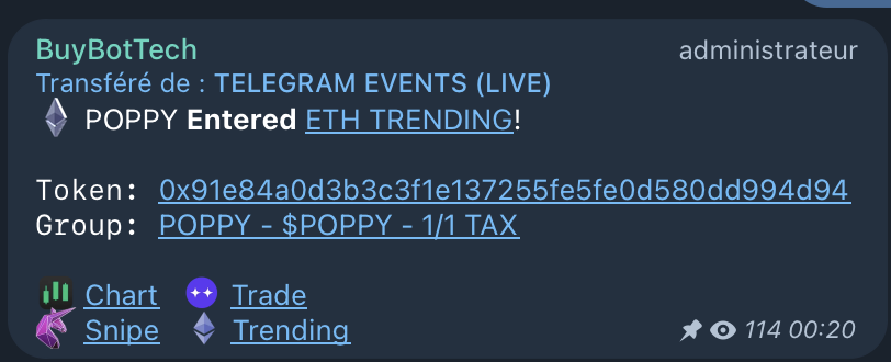 PoppyERC20's tweet photo. Also, $POPPY is trending on ETH Trending.

#POPPY #ETH #PEPE #HOPPY #MEMECOINS #X1000 https://t.co/96N1KpfNAU