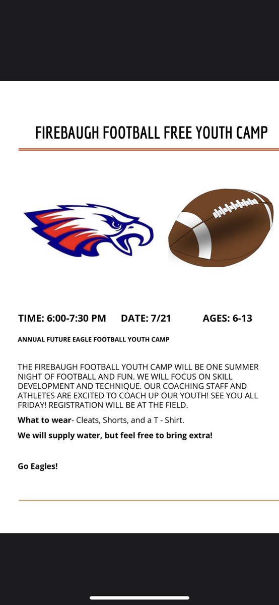 Firebaugh Football Youth Camp!
