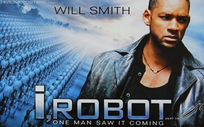 July 16 2004 I,ROBOT opens. Dir. Alex Proyas. In Chicago 2035, Will Smith's techno-phobic homicide cop's worst fears are realised when the city's robot population starts to exhibit sinister, unservile behaviour. High-gloss, schematic adapt. of Isaac Asimov's 1950 short story. https://t.co/dArih3ubeB