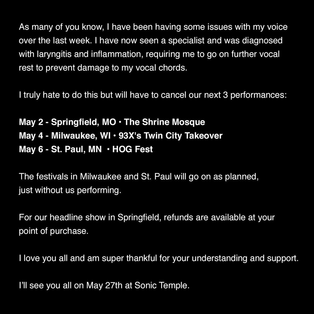 chestneychiller's tweet photo. Ronnie radke: doesn’t need to warm up his voice and thinks he’s superior because of it. 

Also Ronnie radke: cancels shows because he blows his voice out because he… doesn’t do warm ups. 🤡 ass mf https://t.co/eLPbvYBNzm