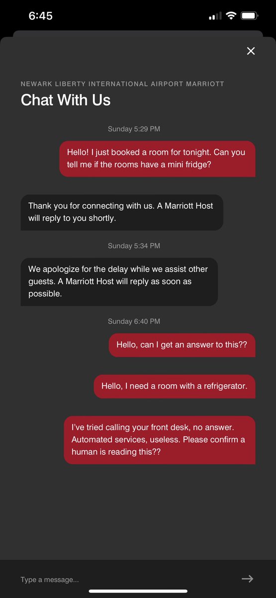 Hey, <a href="/Marriott/">Marriott Hotels</a>… enjoy this hour long thread with no reply… WTF.