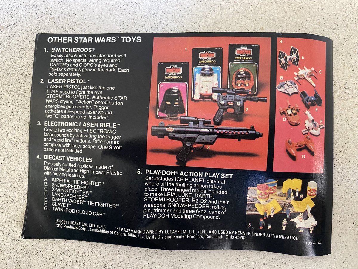 ThatKevinSmith's tweet photo. In 1981, there was no internet and no cable TV in Highlands, NJ.
But we had something far better: Kenner’s @starwars mini catalogues!
A kid could spend hours poring over each page, dreaming what it would be like to play with every toy pictured.
That’s exactly what *this* kid did. https://t.co/7UdsGa2gma